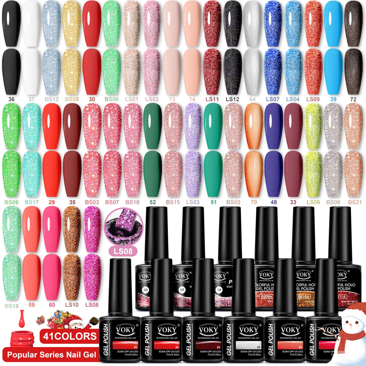 

VOKY 4 шт. Красочный лазерный клей Гель-лак для ногтей Набор нейтральных прозрачных гелевых ногтей Soak Off DIY Nail Art Домашний салон Маникюр Подарок для