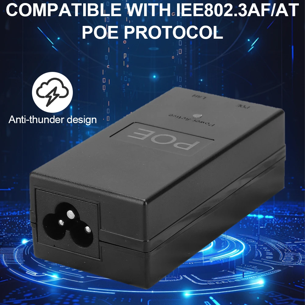24V 48V 0.5A Desktop POE Power Injector Ethernet Adapter for Surveillance CCTV IP Camera Power Supply with Security Protection