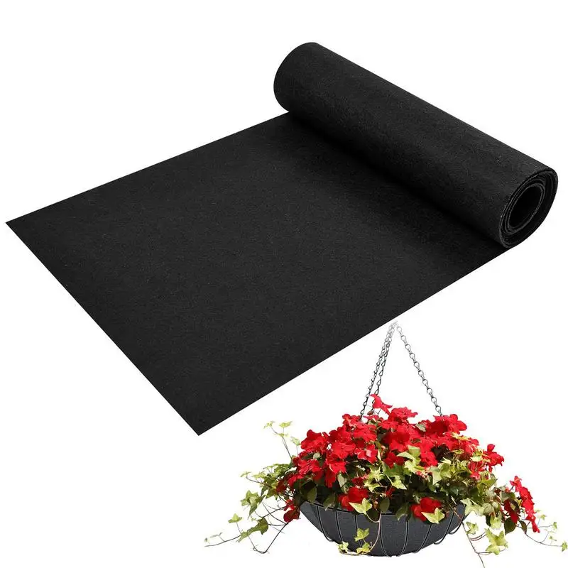 

Felt Planter Basket Liners 12x120 Inch Thick Reusable Plant Fabric Flower Box Liner Black Coco Liners Roll Alternative