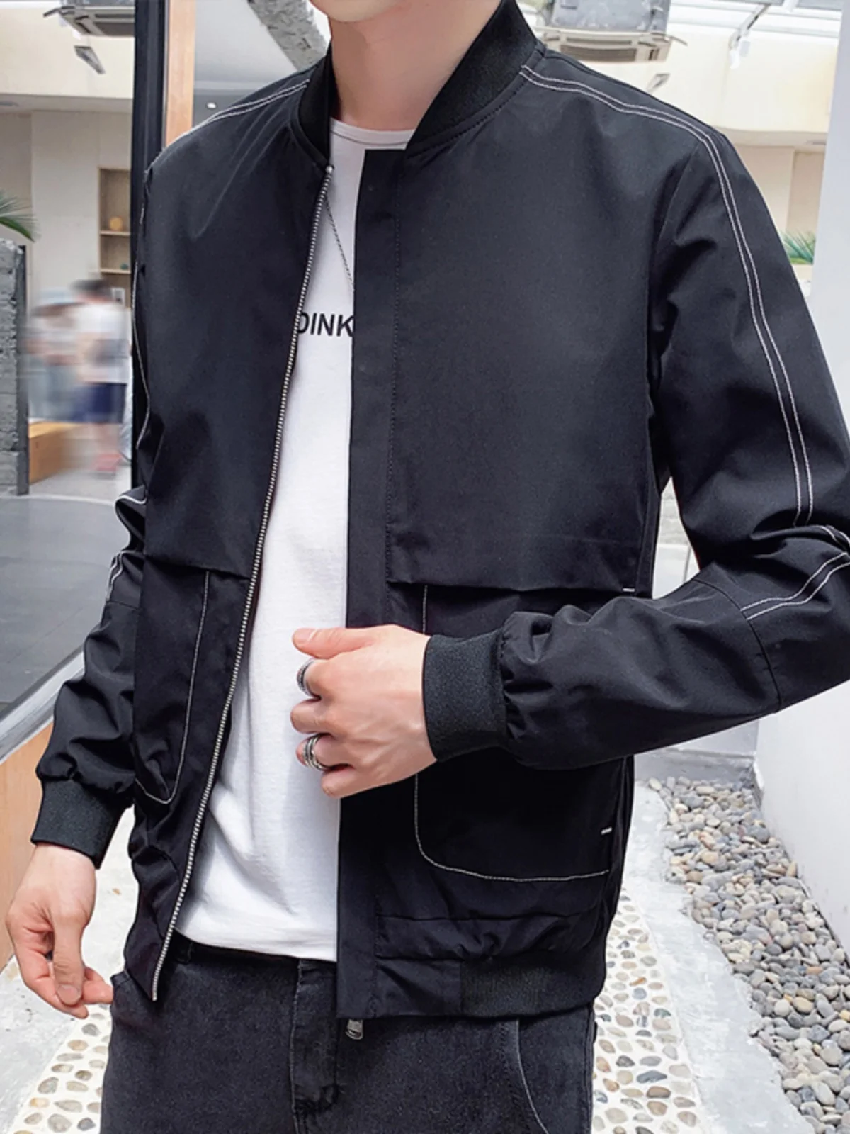 

Faionable Casual Outdoor Men's Jaet Spring Autumn New Sle Versatile Workwear Coat Youth ular Polyester Nylon Cosi...