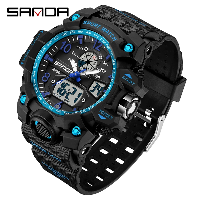 

2024 New Youth Sports Trend Korean Electric watch Men's Creative SANDA 3306 Personality Wristwatch