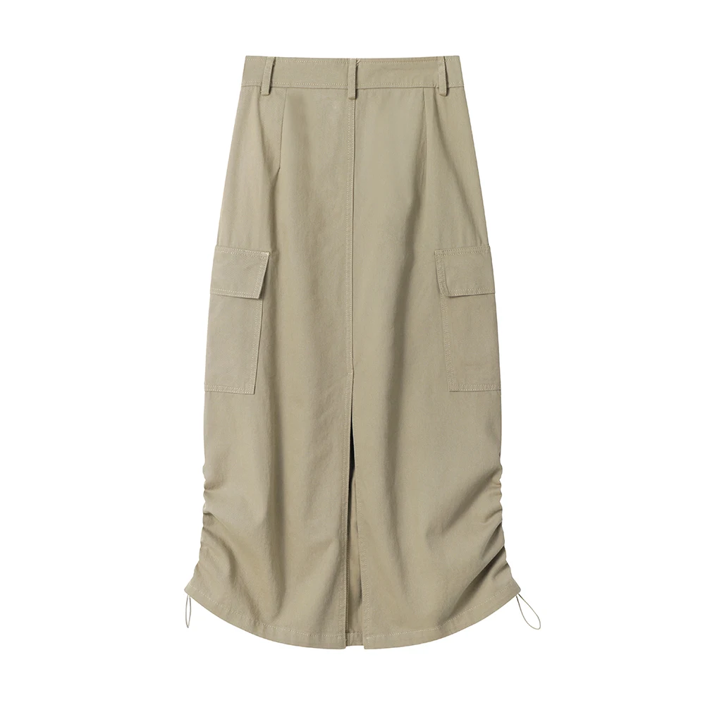 High Waist A-Line  Skirt for Women Spring Summer Slimming Split Workwear Sle Mid-Length Skirts Commute ket Design