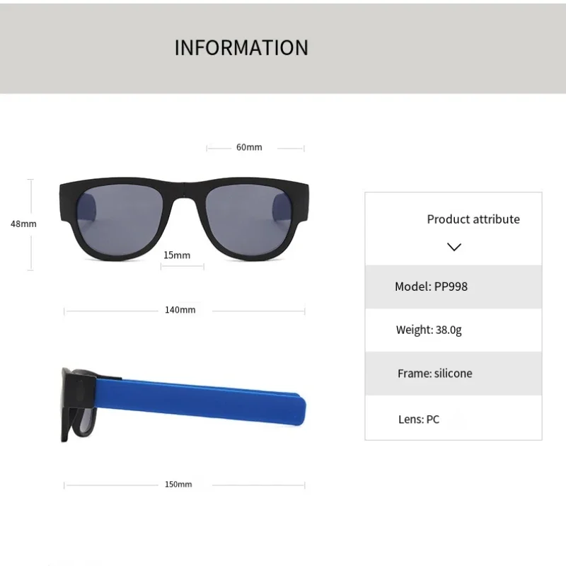 Pop Mirror Bracelet Glasses Folding Sunglasses Polarized Wrist Sunglasses Unisex Glasses Fashion Driving Sunglasses for Men