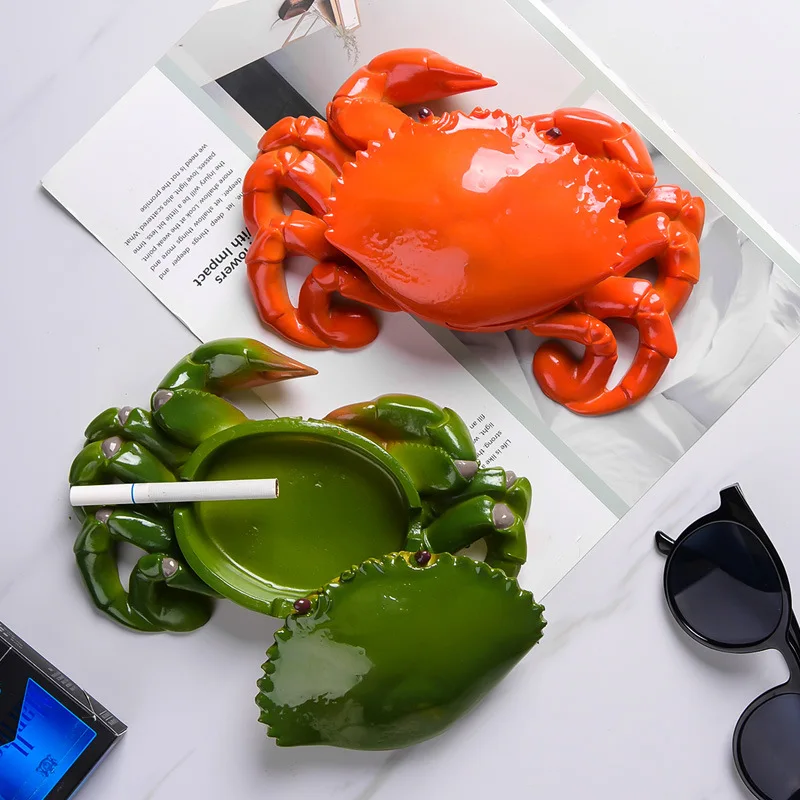 Creative Resin Ashtray for Home Living Room Creative Crab for Office Large Ashtray for Home Decoration Gift for Boyfriend