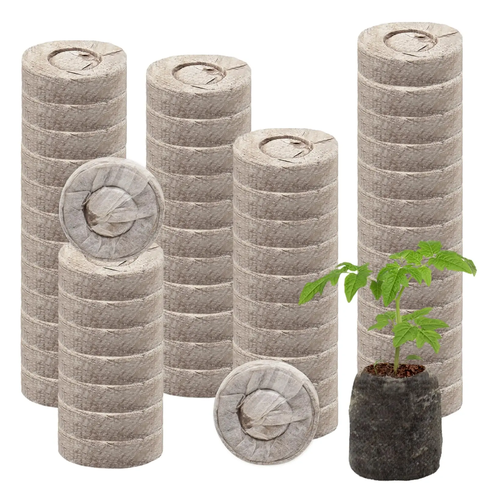 10/25/50/100 Unidades de Bloques de Turba de 30mm para Semilleros, Tierra Comprimida para Jardín, Cápsulas de Turba Nutritivas para Germinación