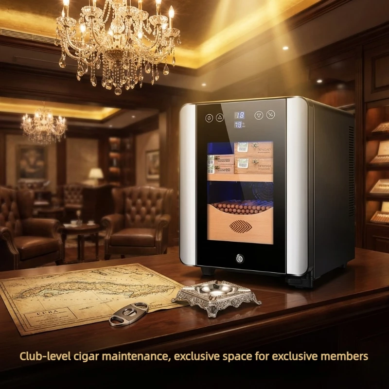 Premium Cigar Humidor with Fan & Semiconductor Cooling Cellar Environment Preservation