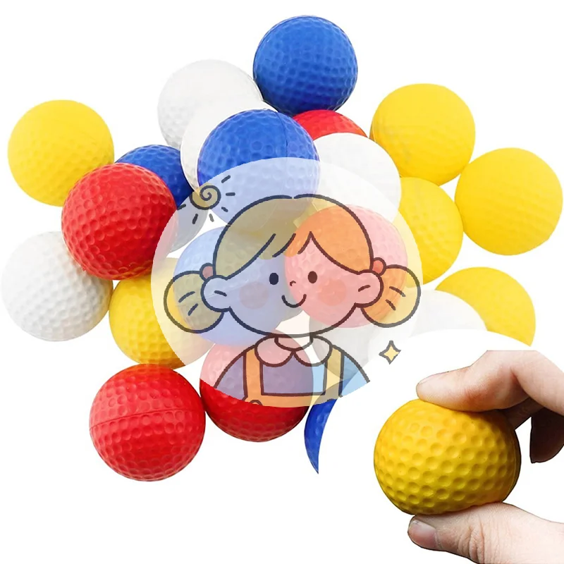 

[LA]Hot 5Pcs PU Foam Solid Sponge Soft Golf Balls For Indoor Golf Practice Ball 4.27cm/1.68inch Children's Toys Golf Accessories
