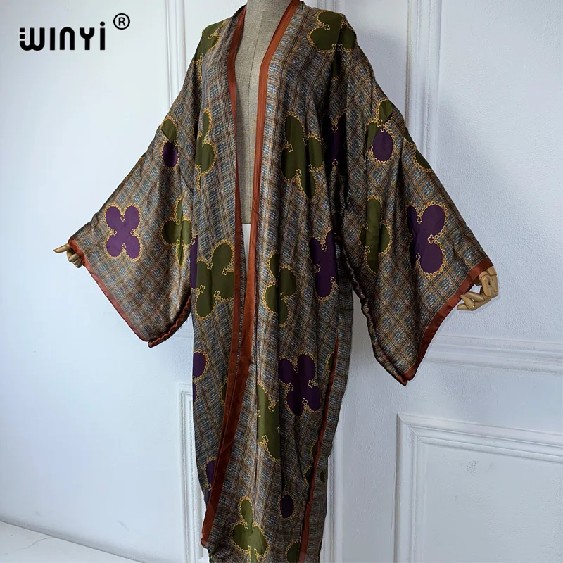 WINYI kimono summer kaftan beachwear Cardigan sexy loose swimsuit evening dress abaya cover-ups beach outfits women فستان العيد