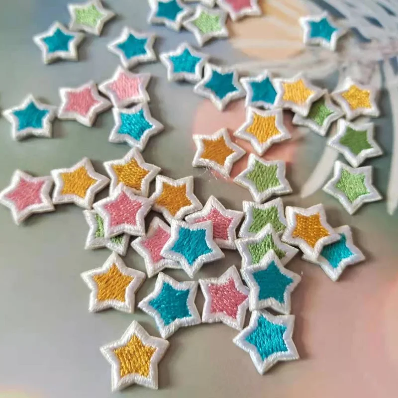 Wholesale Self-adhesive 10pcs Exquisite Embroidery Mini Star Patches for Clothing Iron on Clothes Appliques Sewing Accessories