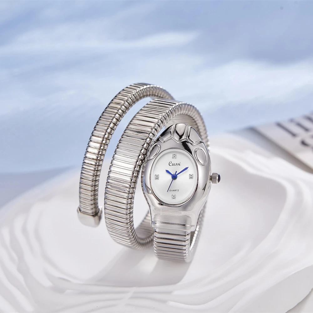 

Luxury fashion ladies snake quartz watch women's elegant bracelet watch creative personality Zodiac snake commemorative watch