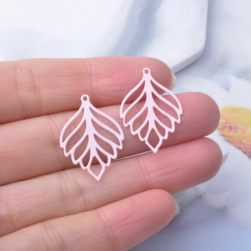 30 Stück AC14455 Messing Blätter Schmuck Charms Kleiner Anhänger DIY Frauen Ohrring Halskette Zubehör – Detail 11