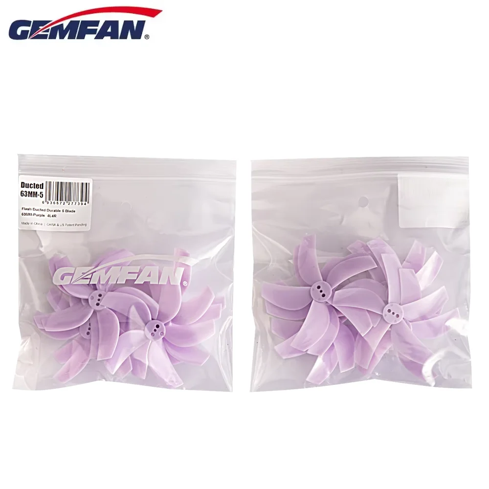 4Pairs/8PCS Gemfan D63 63mm 2.5inch 5-Blade Propeller For RC FPV Racing Freestyle Hurricane Cinewhoop Duct Drones