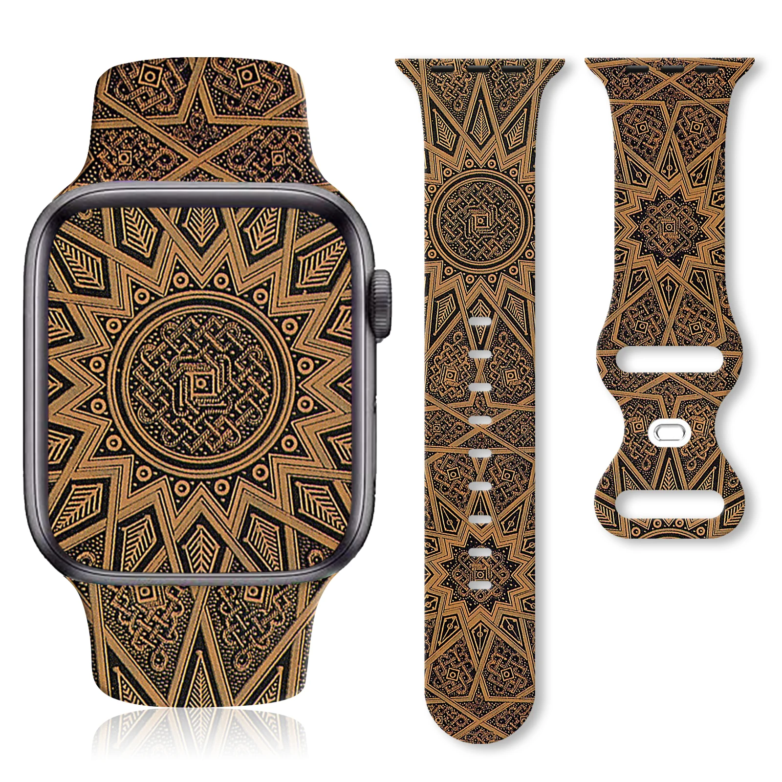 

Artistic Belief Printed Strap for Apple Watch 11 10 9 Silicone Band Replaceable Bracelet for iWatch 44mm 42mm 41mm Watchband