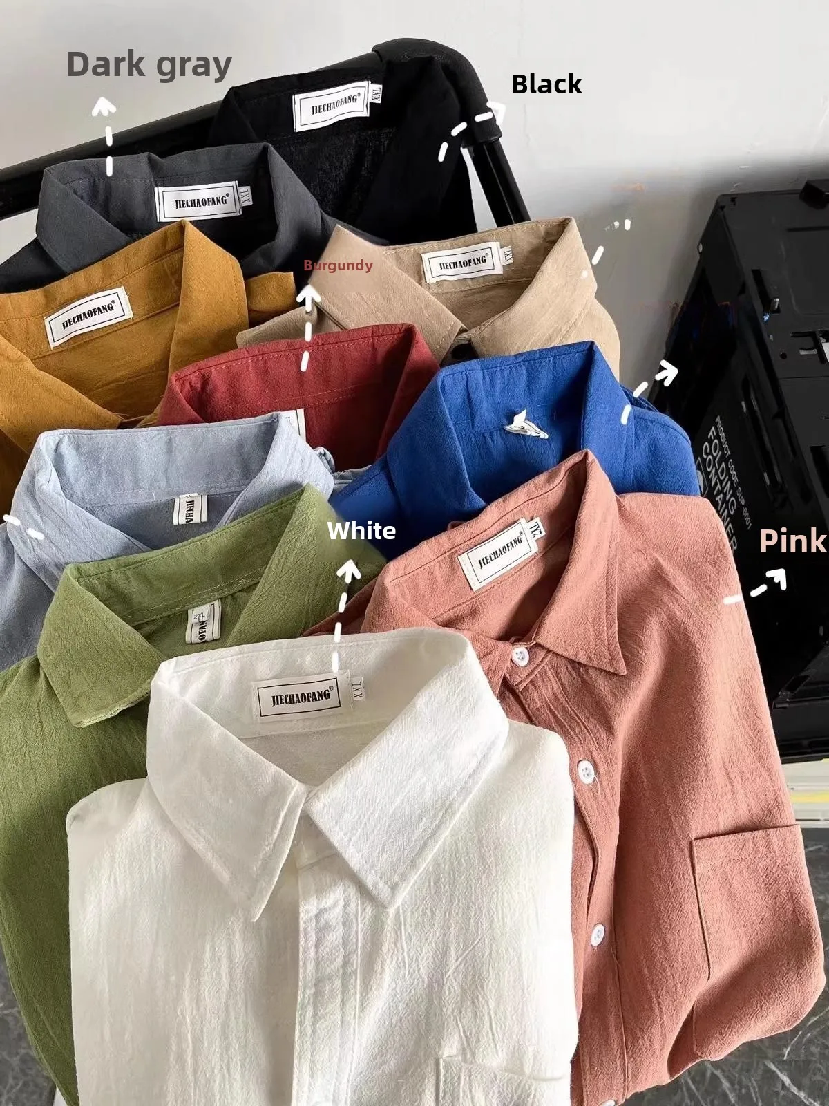 

Loose Fit Large Size 300 Pou Men's irt Casual Thin Cotton Linen Spring Autumn Faionable Men's Clothing Breathable