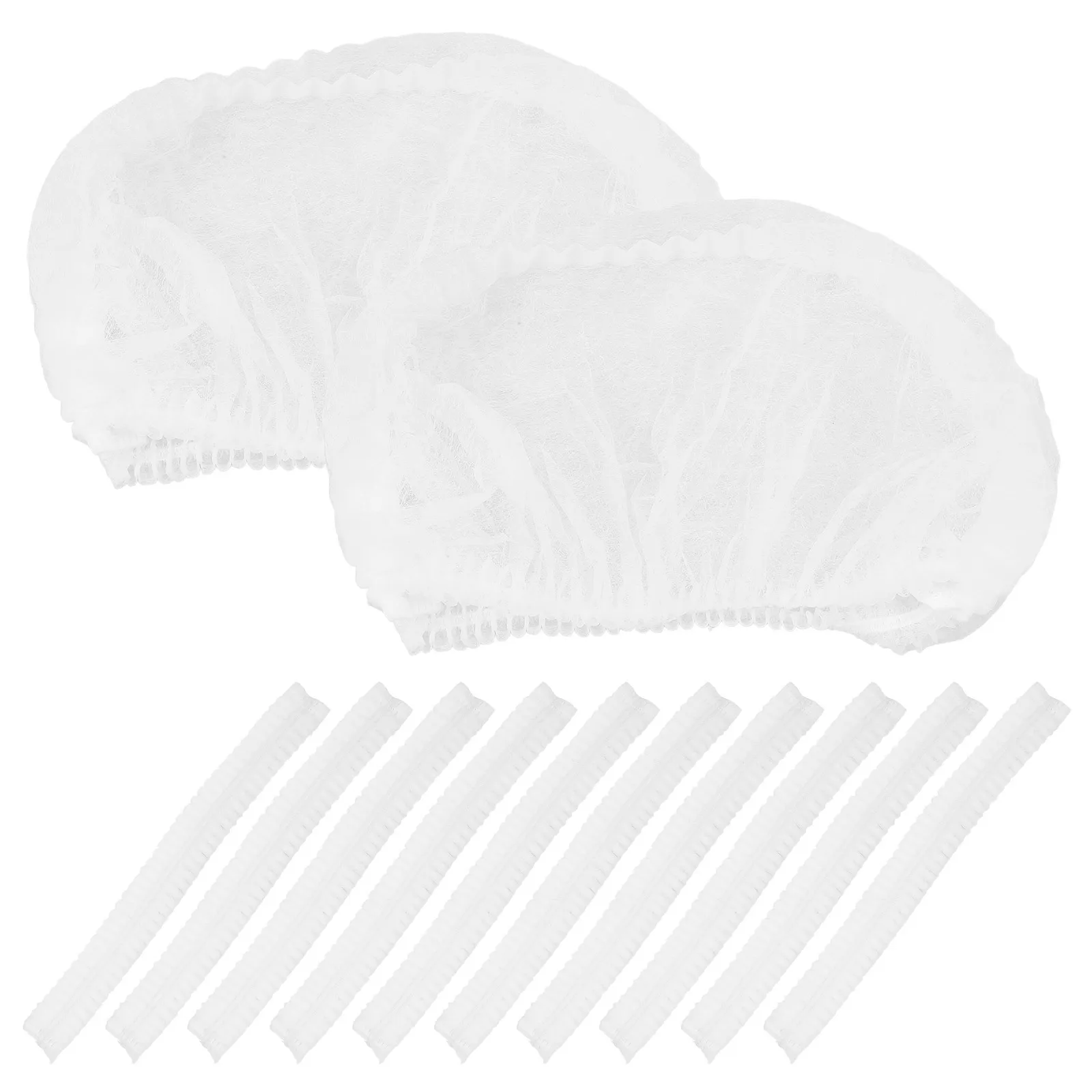 100Pcs Comfortable Disposable Non-Woven Hair Nets Stylish Mesh Caps for Food Service and Workshops Disposable Mesh Caps