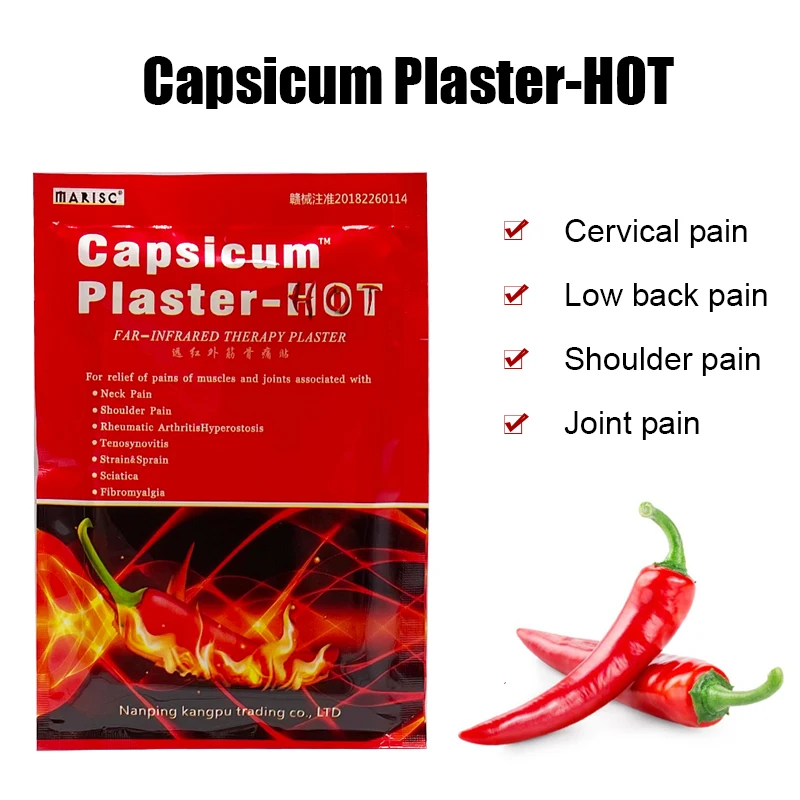 80Pcs Capsicum Pain Relief Patch Muscle Strain Back Pain Neck Knee Joint Ache Shelf-heating Chinese Medical Plaster