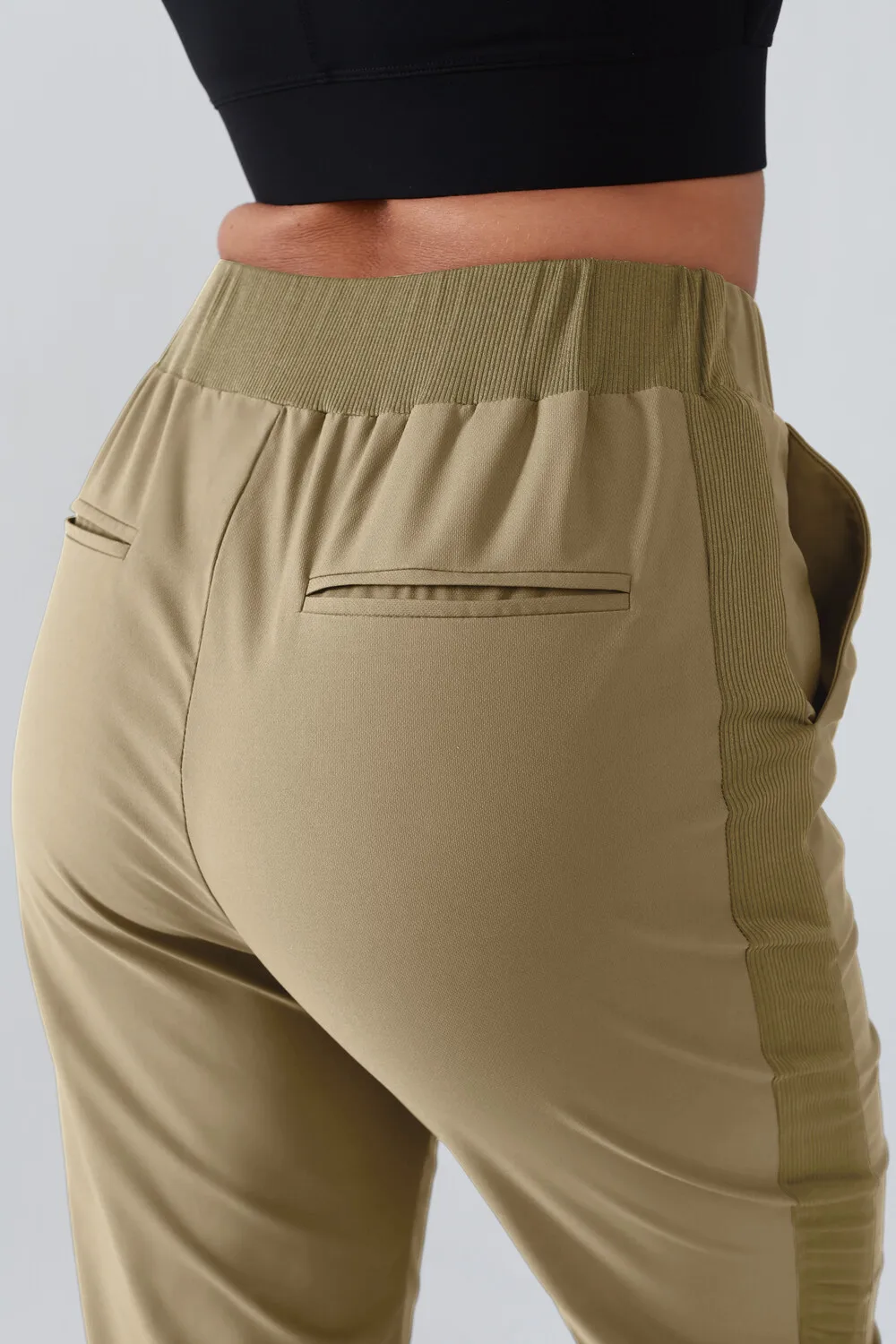 Women's Elastic High-Waist Golf Pants Lightweight Quick Dry Stretch Pants Slim Fit Work Athletic Casual Side Safe Pockets Pants