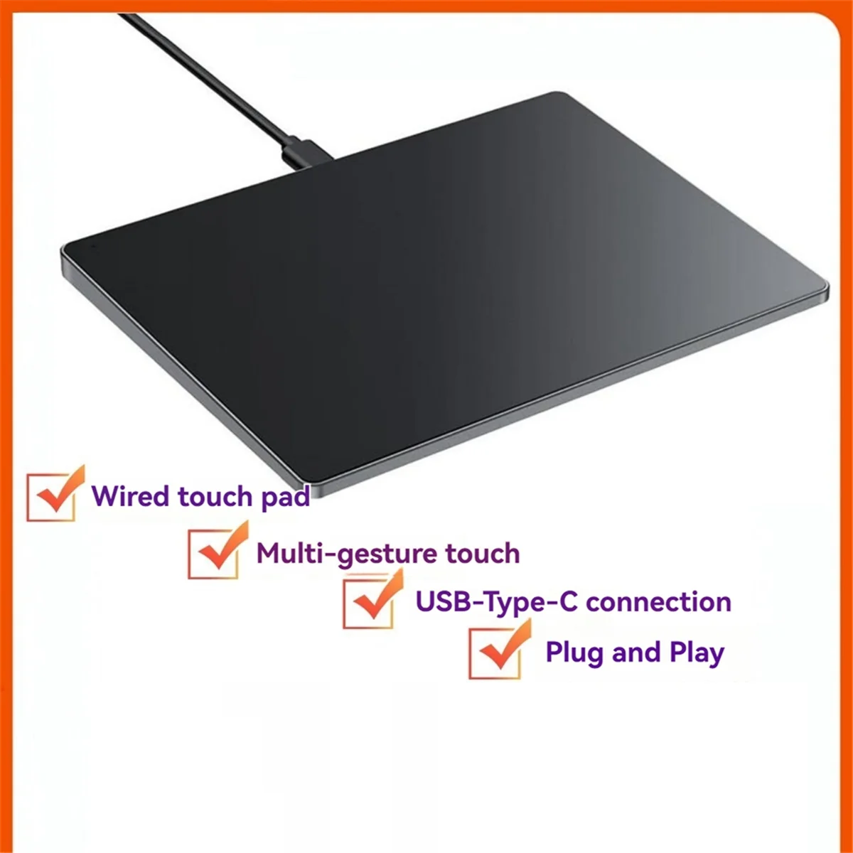 CMB-pUSB Trackpad multi-touch cablato Mouse touchpad sottile per PC desktop/laptop/notebook con finestra