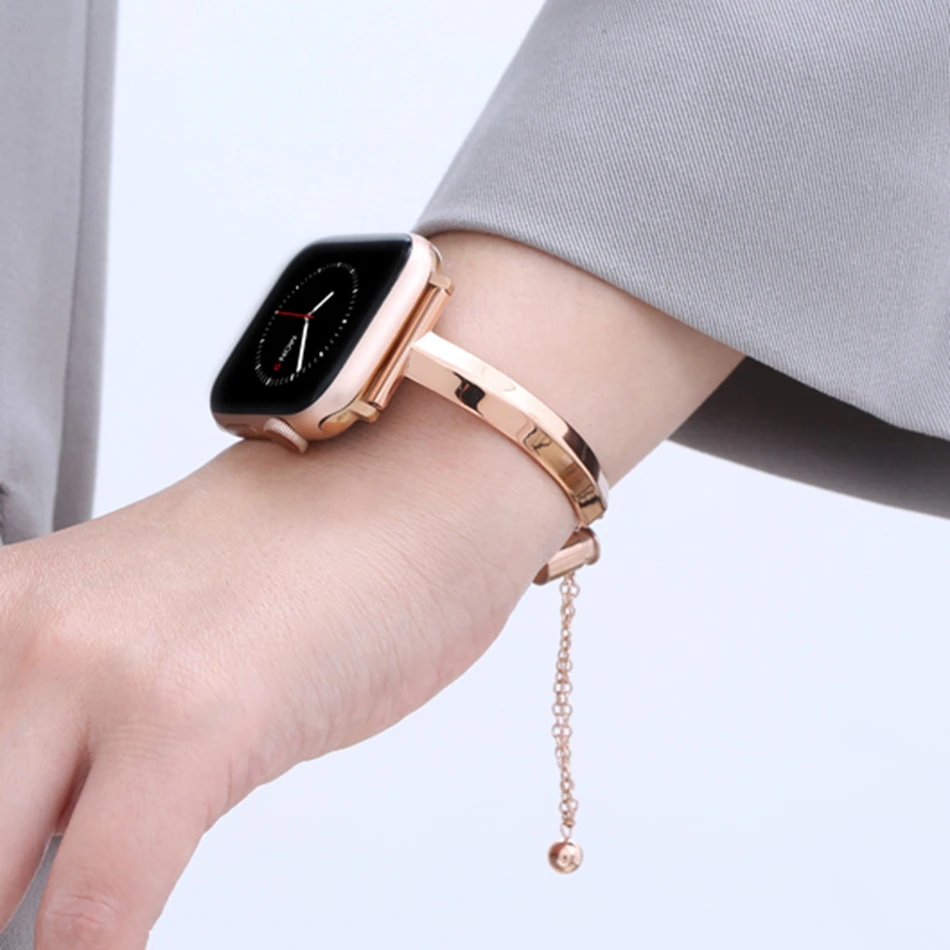 Edelstahl-Armband für Apple Watch 12 11 10 9 8 7 6 5 4, schmales Damenarmband für iWatch, 44mm 40 46 42 38 49 41 45mm