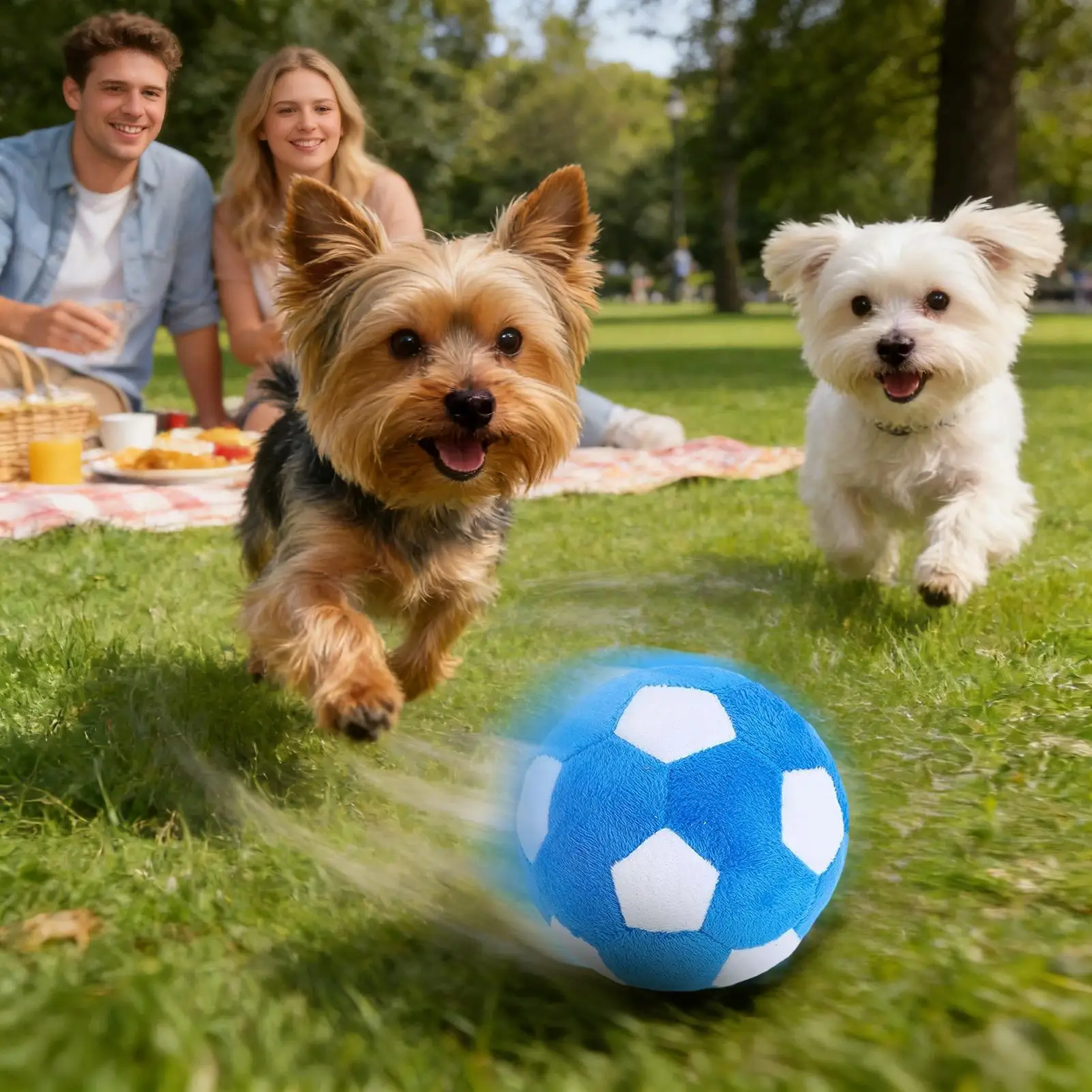 Dog Toy Soft Chewing Game Plush Soft Squeaky Balls Soccer Ball For Dogs For Indoor Outdoor Play Teething Enrichment Puppy Large view 2