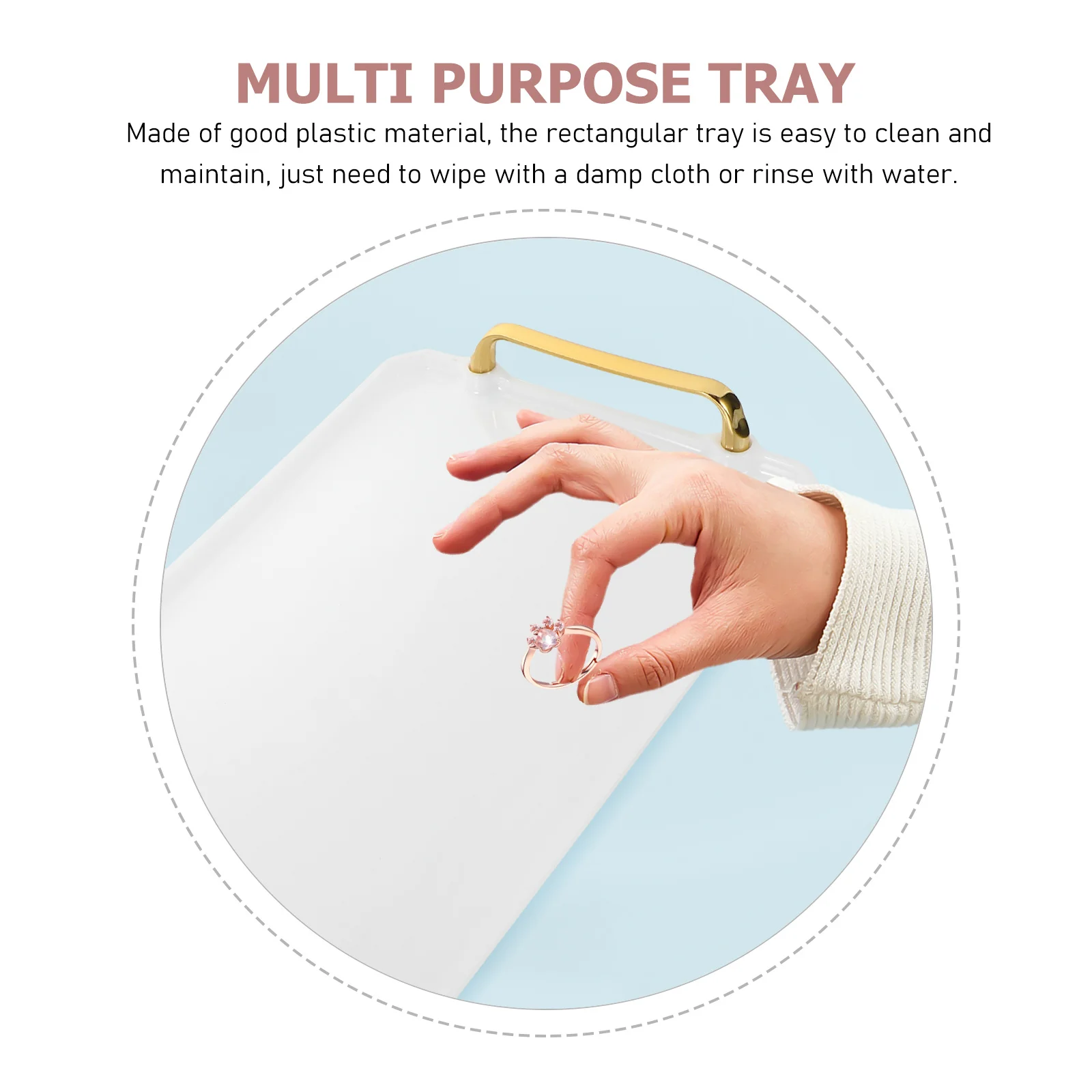 

Rectangular Serving Tray Plastic Food Tray For Home Kitchen Bathroom Desktop Storage Multi-Use Minimalist Fruit Dessert