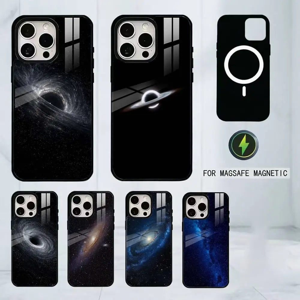 

Starry sky Black hole Phone Case For iPhone17,16,15,14,13,12,11 Plus,Pro Magnetic with Magsafe Wireless Charging
