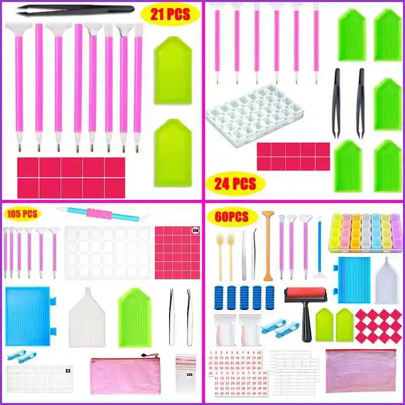 

Quick Diamond Painting Tools Set Bendable Point Diamond Pen Roller Press Diamond Storage Box Home Fabric Art Diamond Embroidery