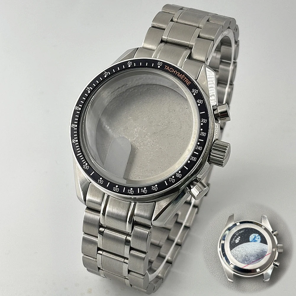 

Корпус VK63 39,7 мм, металлический корпус с луной, корпус для хронографа, герметичная задняя часть, часы с луной, миссия, замена, лунные часы, подходят для механизма VK63