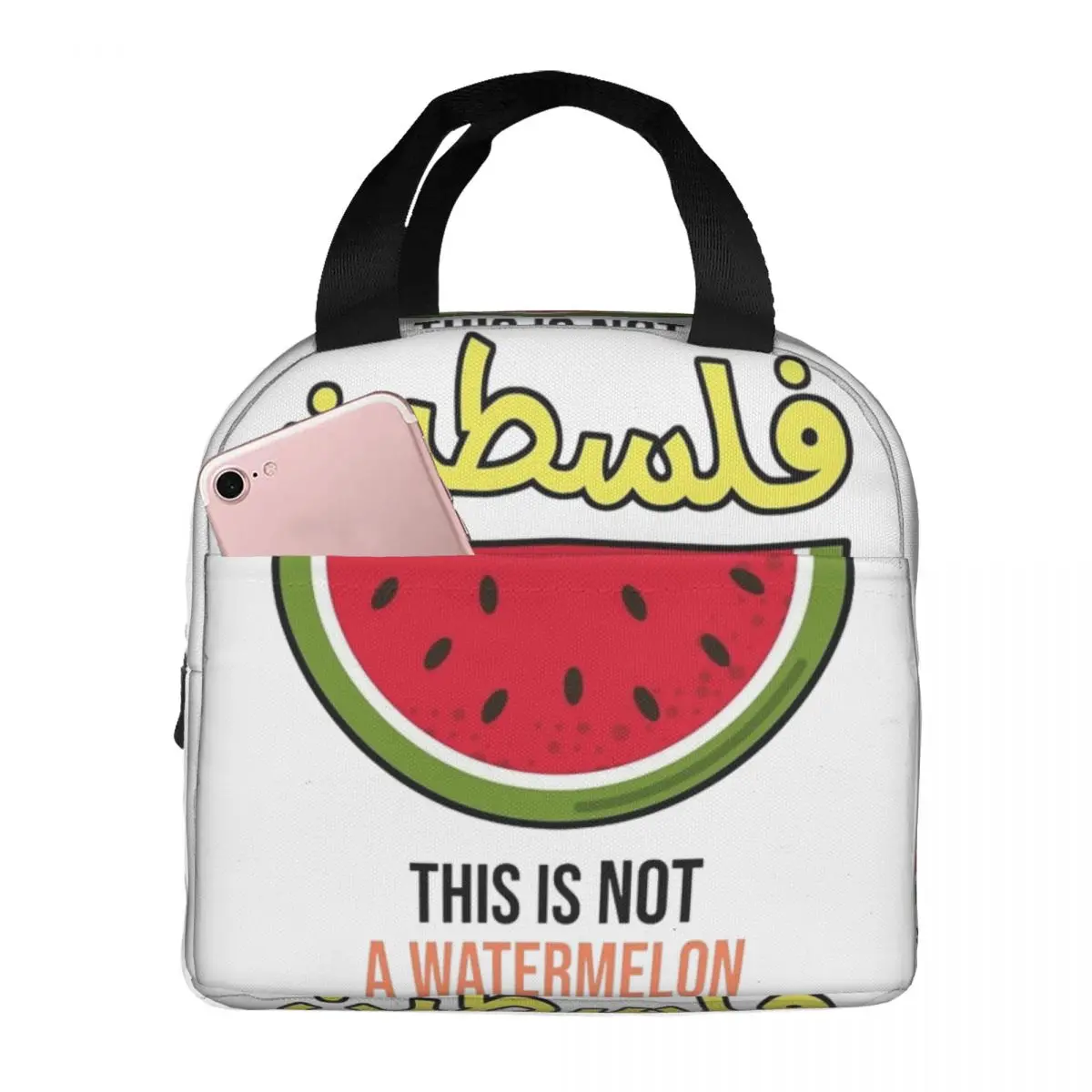 This Is Not A Watermelon Lunch Bag Portable Insulated Oxford Cooler Magritte Watermelon Parody Thermal Picnic Travel Lunch Box