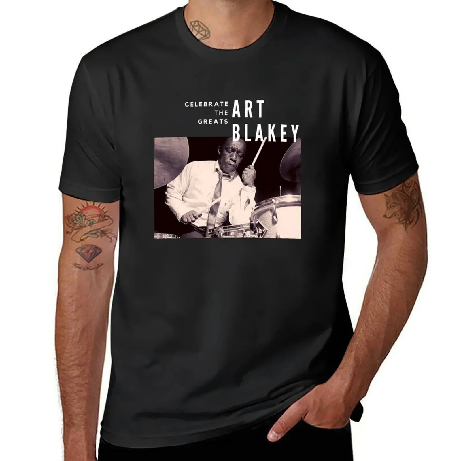 Summer Clothes Tees Customizeds Mens Plain T Shirts Art Blakey: Great Jazz Drummer/ Musician T-Shirt Graphic Men Clothing summer