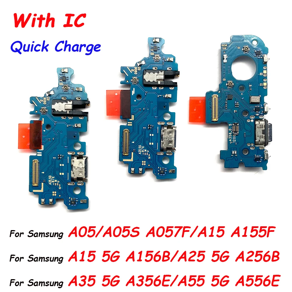 Fast Charger USB Dock Charging Dock Port Board With Mic Microphone Flex Cable For Samsung A15 5G A156B A25 A35 A55 5G A556E A05