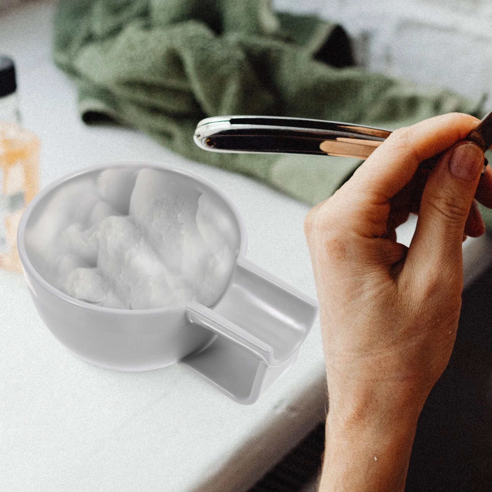 وعاء حلاقة بلاستيكي، مادة PP متينة، سعة كبيرة، حاوية تخزين الصابون سهلة الحمل، وعاء حلاقة كريم الحلاقة