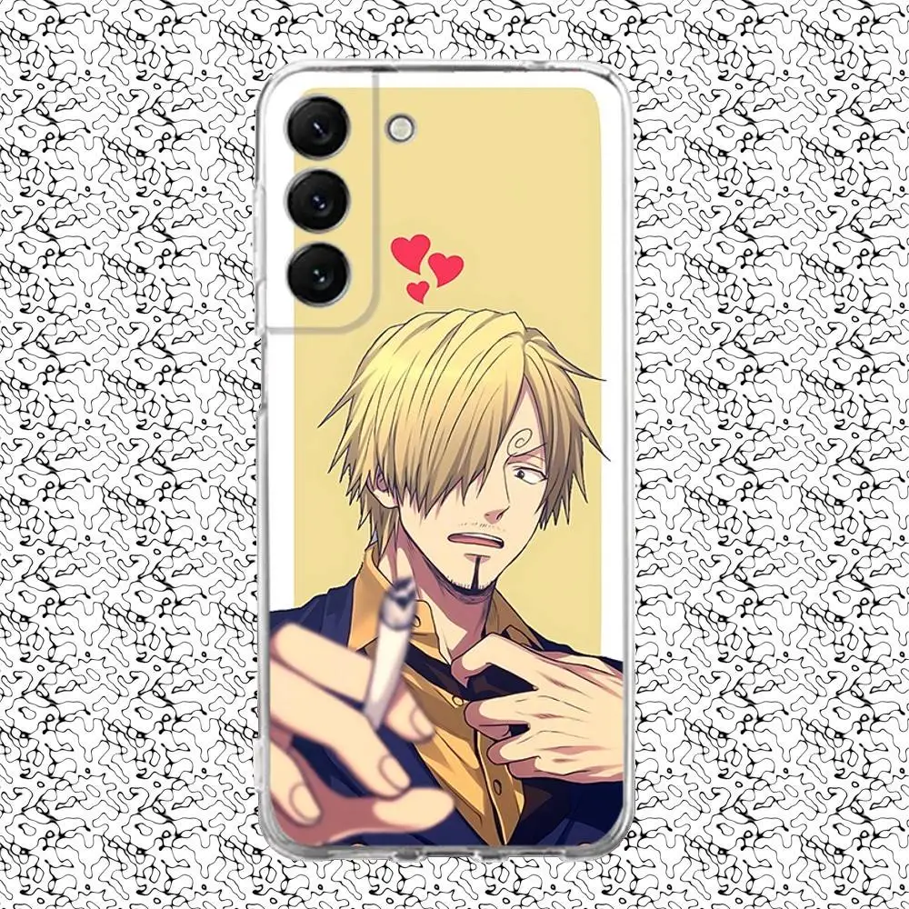 Casing Ponsel S-san-ji Gentleman untuk Samsung S24,30,21,22,23,20 FE,lite,PIus,Ultra,5G,Note,9,10 Sampul Transparan