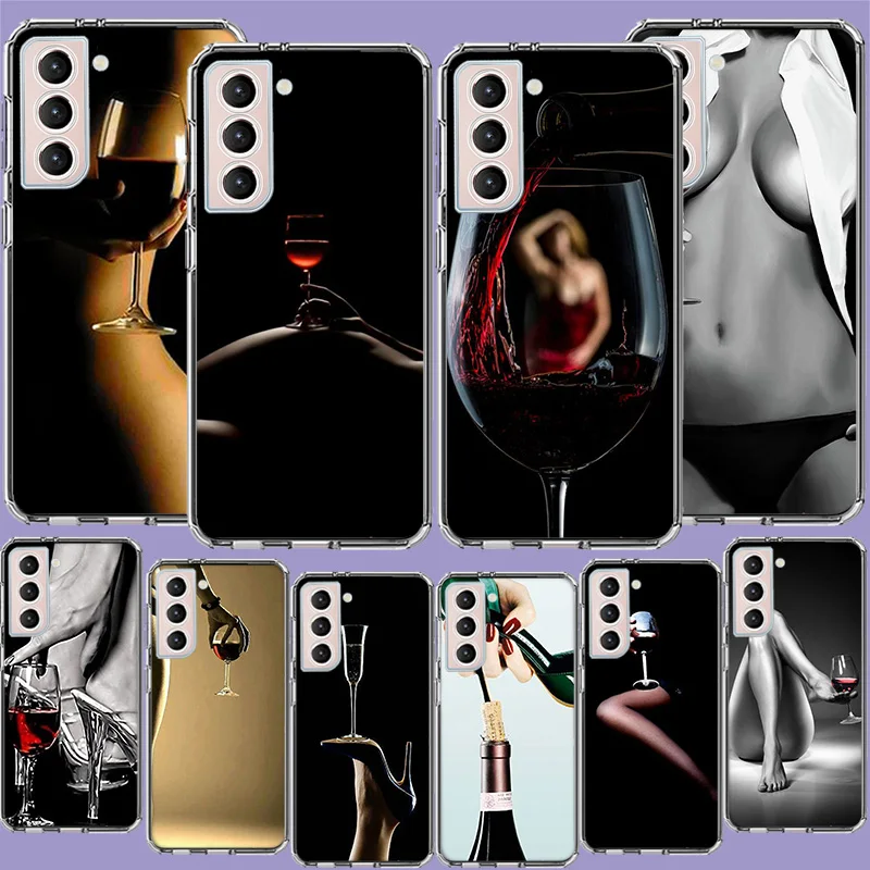 High Heels Beauty Goblet Red Wine Phone Case For Galaxy A14 A24 A34 A54 Samsung A02S A12 A22 A32 A42 A52 A72 A13 A33 A53 5G A03