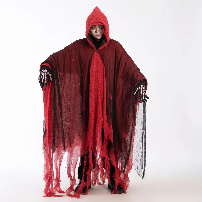 

Skeleton Cloak Cape Set with Mask Horror Costume for Escape Room