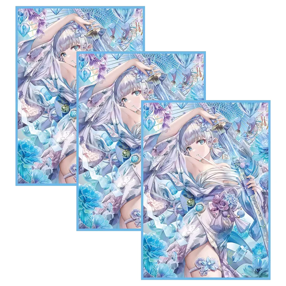 67×92mm 50PCS Holographic Flash Anime Card Sleeves for MTG/PKM/TCG Top Loading Cartoon Deck Shield Card Cover