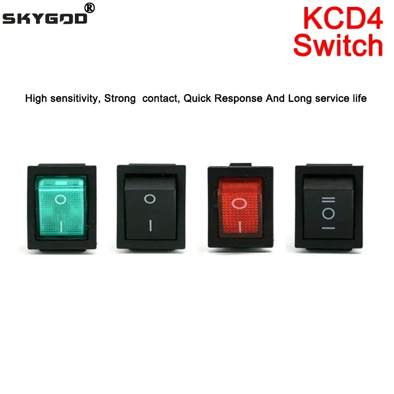 1/5pcs KCD4 Rocker Switch ON-OFF/ON 2/3 Position 4/6PIN Electrical equipment With Light 16A 250V/20A 125VAC Power Switches