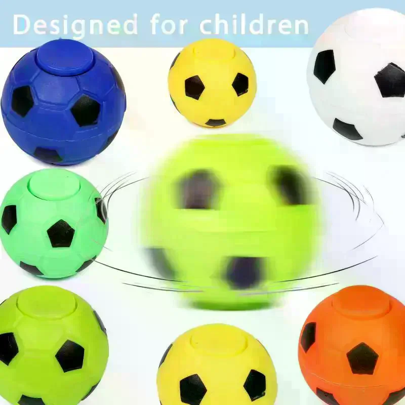 10Pcs Mini Spinner Soccer Ball Toy For Kids Soccer Party Favors Goodie Bag Stuffer Rotatable Soccer Finger Stress Ball