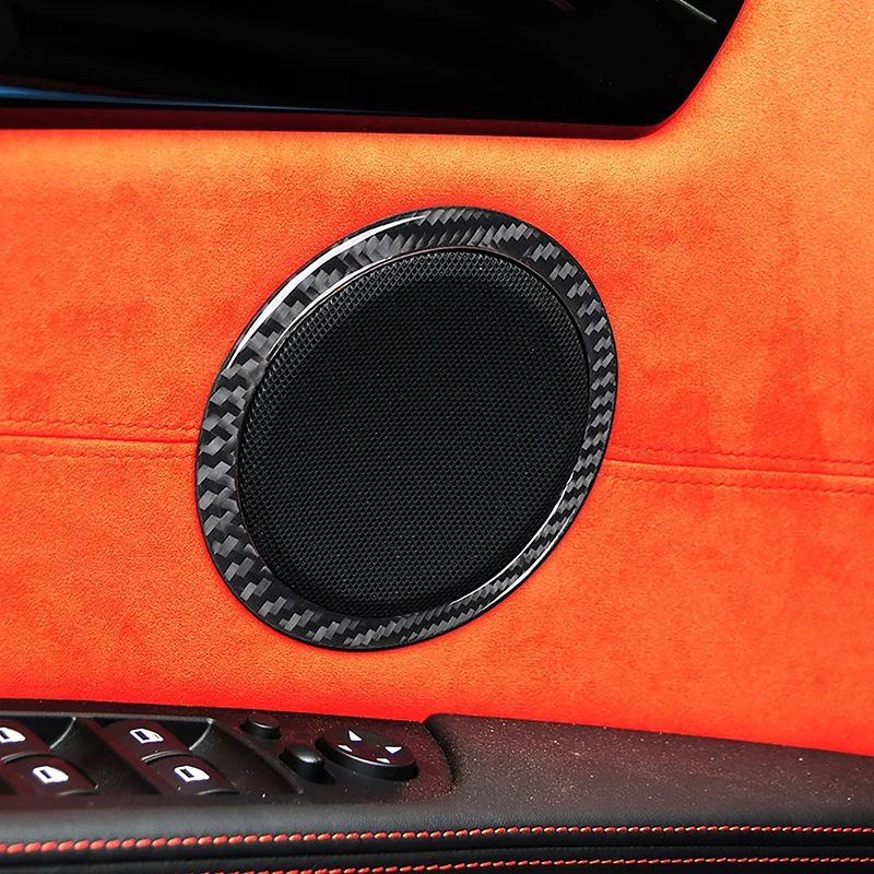 سيارة لسيارات BMW Z4 E89 2009-2016 باب مكبر الصوت لوحة الإطار دائرة ألياف الكربون الديكور شرائط الكسوة ملصقات الملحقات الداخلية #4