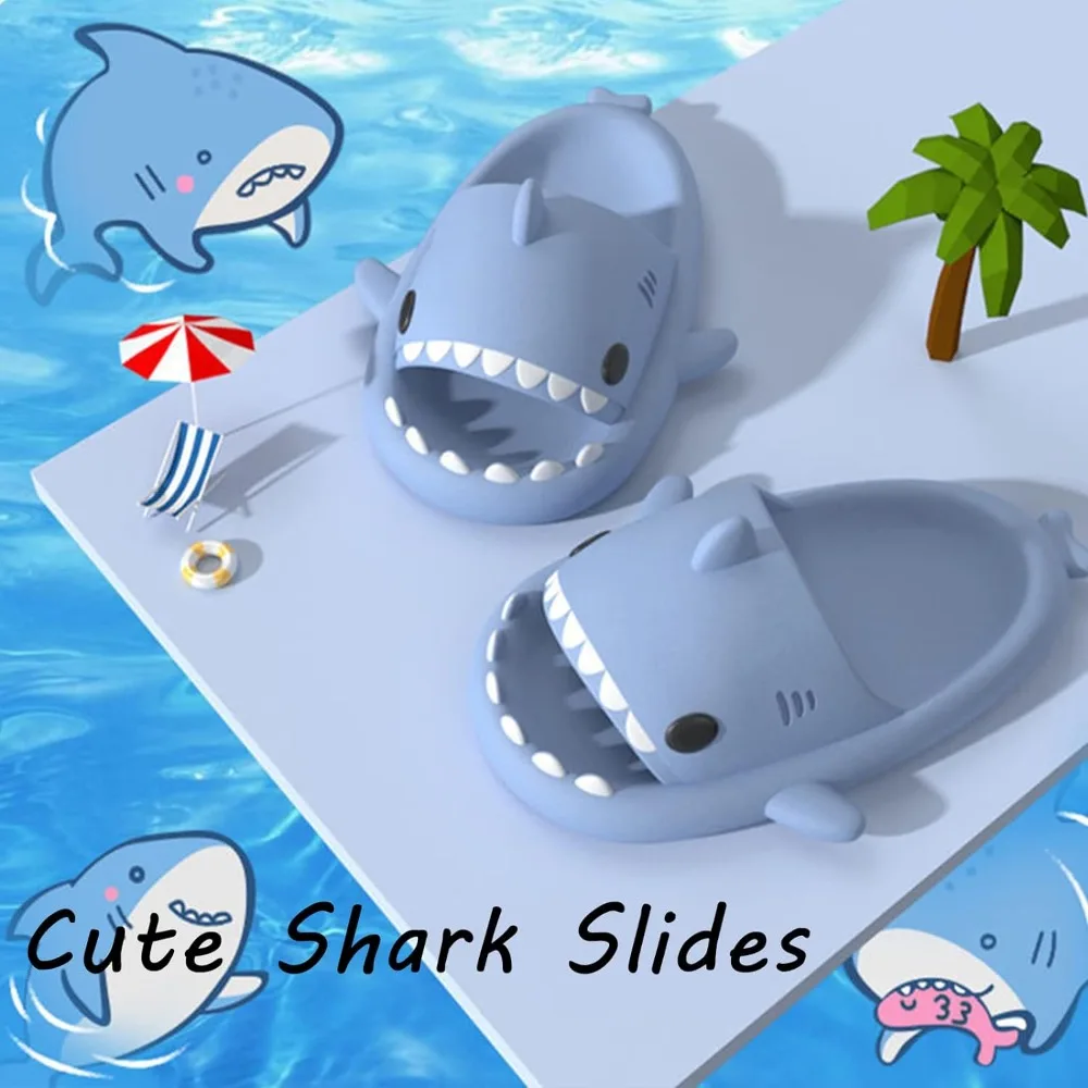 Shark Slippers Soft Beach Cloud Platform Women Man Kids Indoor Bathroom Slides Summer Mules Outside EVA Sandals Shoes