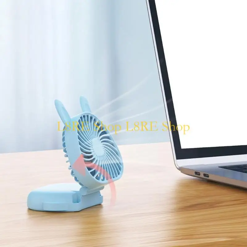 L8RE Convenient Neck Hanging Fan Rechargeable Fan Foldable Fan Plastic Material for Outdoor Sports and Recreations