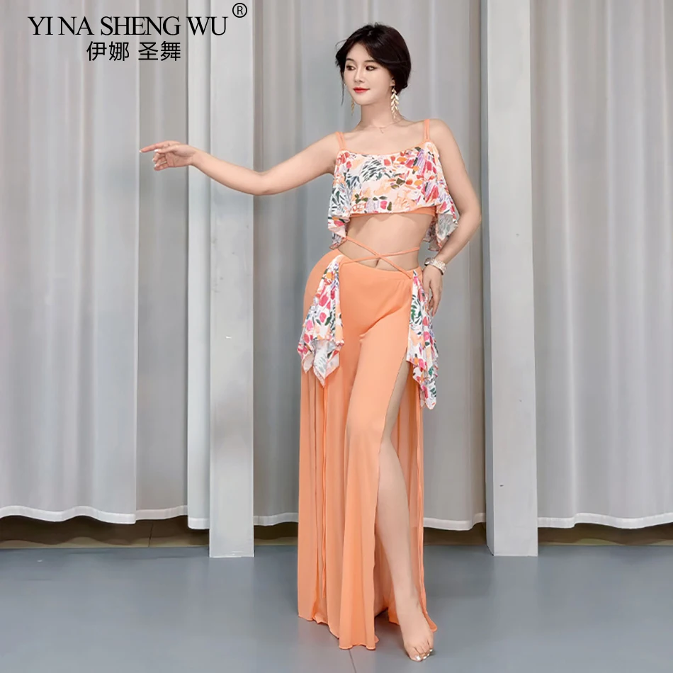 Set da 2 pezzi Top e gonna Costume da danza del ventre Abito per donne adulte Performance sul palco Tuta da lavoro Abiti da pratica Performance