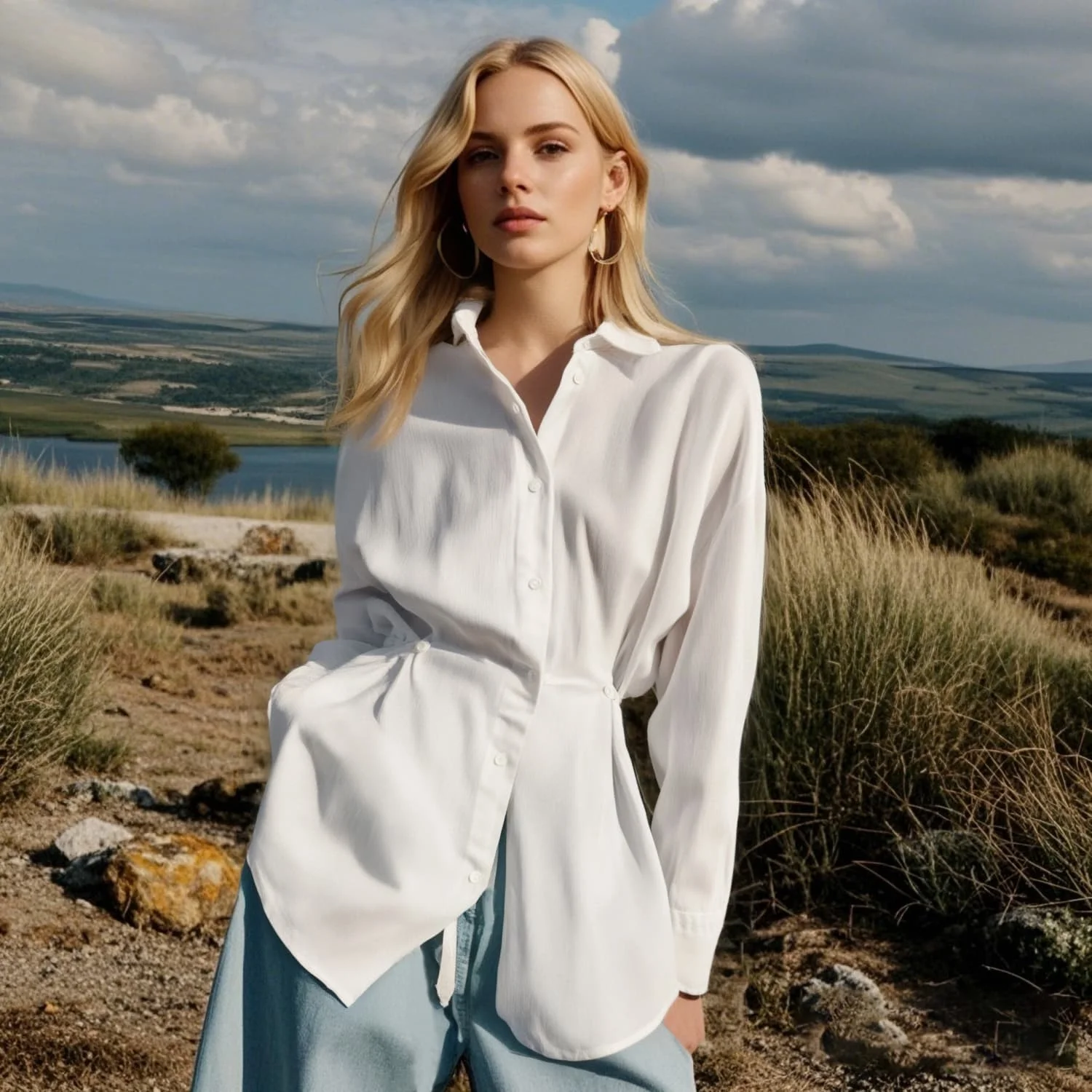 PB&ZA レディース 長袖 襟付き ボタンダウン ブラウス サイドタイ付き 夏用のシックで快適な外観の詳細