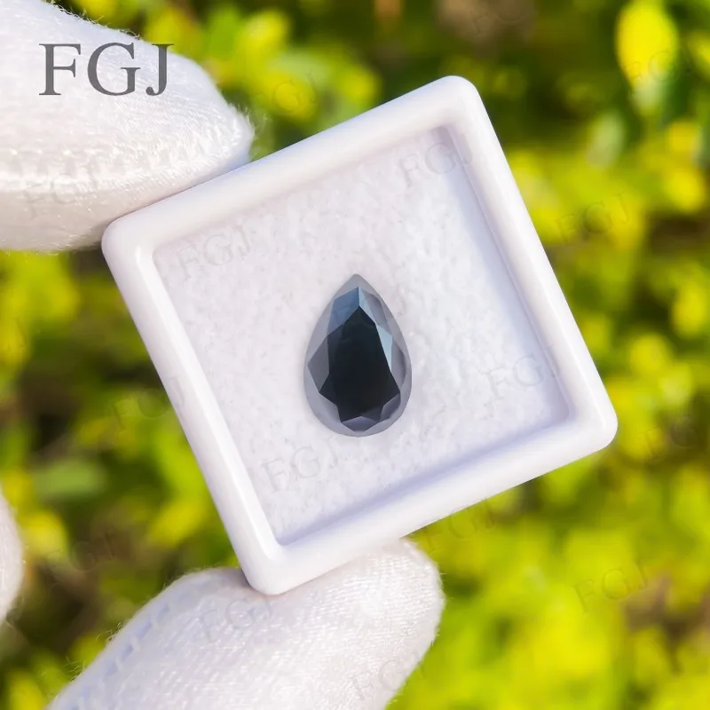 

0.5-10ct Moissanite Gemstone Pear Cut Lab Grown Diamond Black VVS1 With GRA Loose Stone Beads For Jewelry Making Materials DIY