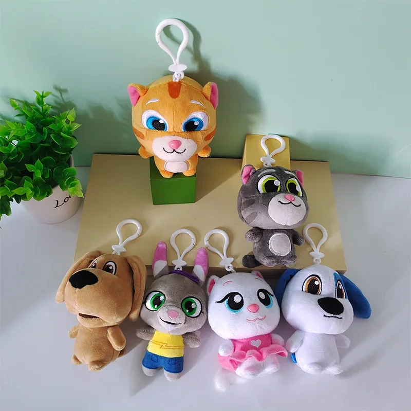 10/15cm Talking Tom Plush Toys Plushie Doll Cat Decoration Pendant Cartoon Angela Stuffed Keychain Kids Birthday Christmas Gift