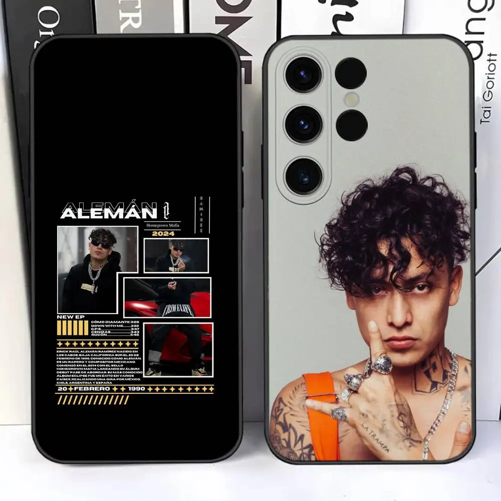 

A-ALEMAN MX Rapper For Samsung S25,S24,Ultra,S20,S30,Plus,S22,S23,Ultra,Plus,5G Black Silicone Soft Case