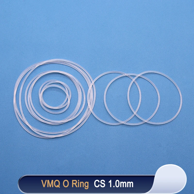 50/100pcs VMQ O Ring Gasket CS 1mm OD 3 ~ 28mm White Waterproof Washer Round O Shape Silicone Ring Food Grade