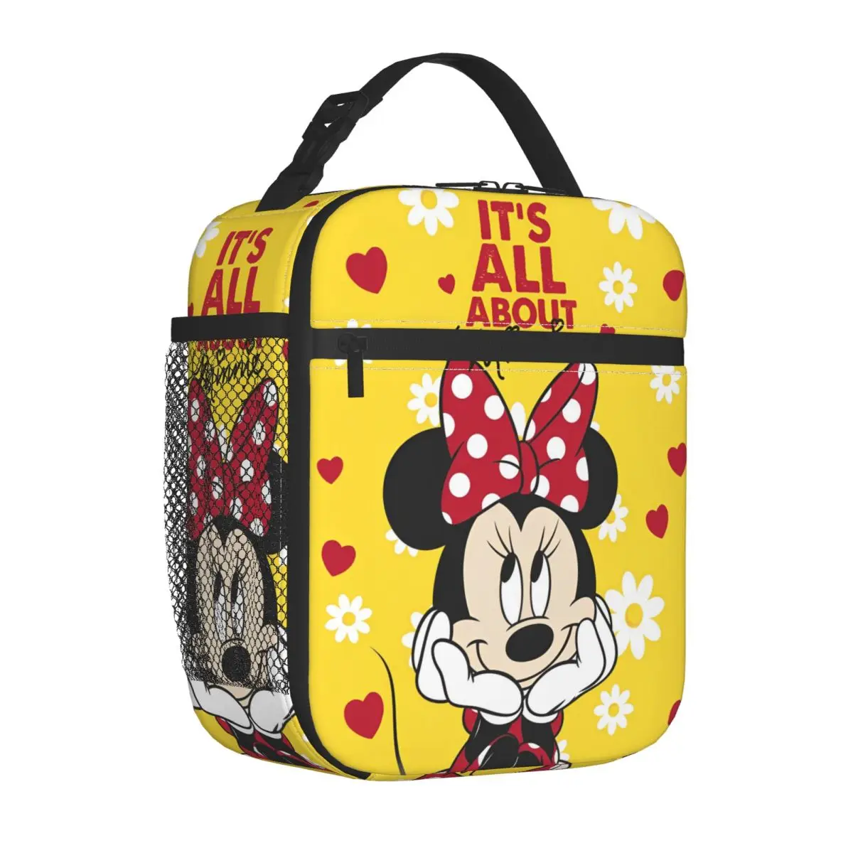 Cartoon Cute Minnie Mickey Mouse Insulated Lunch Bag Cooler Meal Container Large Tote Lunch Box for Men Women College Outdoor