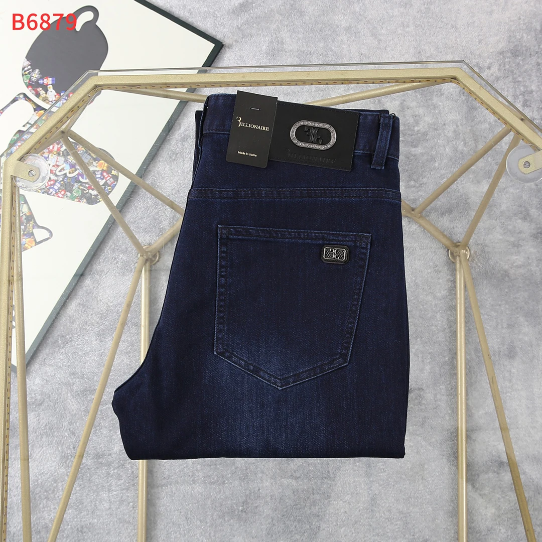 

BLLIYOSS BILLIONAIRE Jeans Thick Cotton Men 2025 Spring Summer new Casual Embroidery Quality size 30-42 Long Pants Old money