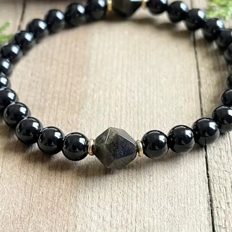 1 8mm color display bracelet, energy protection bracelet, black tourmaline and sapphire crystal bracelet, crystal bracelet